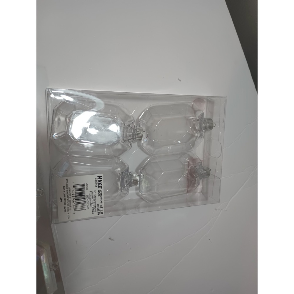 Make Market DIY Plastic Christmas Ornaments Gem Diamond Fillable Lot of 7 - Picture 3 of 3